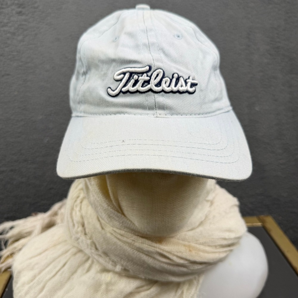 Titleist Golf Hat Cap Light Blue Cotton Adjustable Strapback Assembled in USA